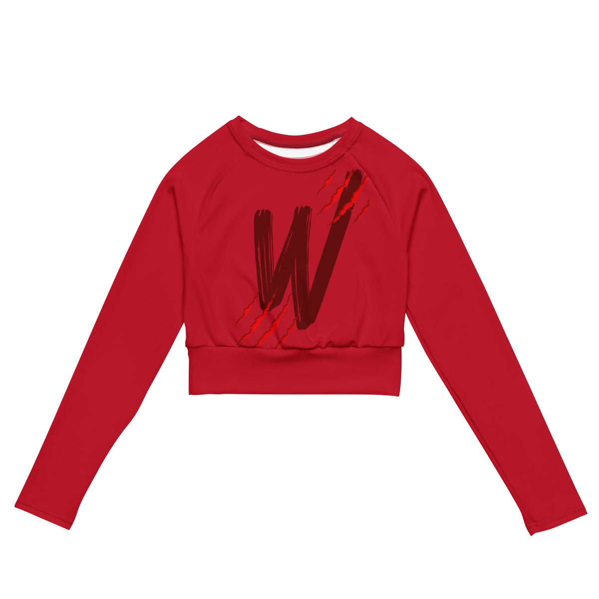Long-sleeve red crop top red "W"