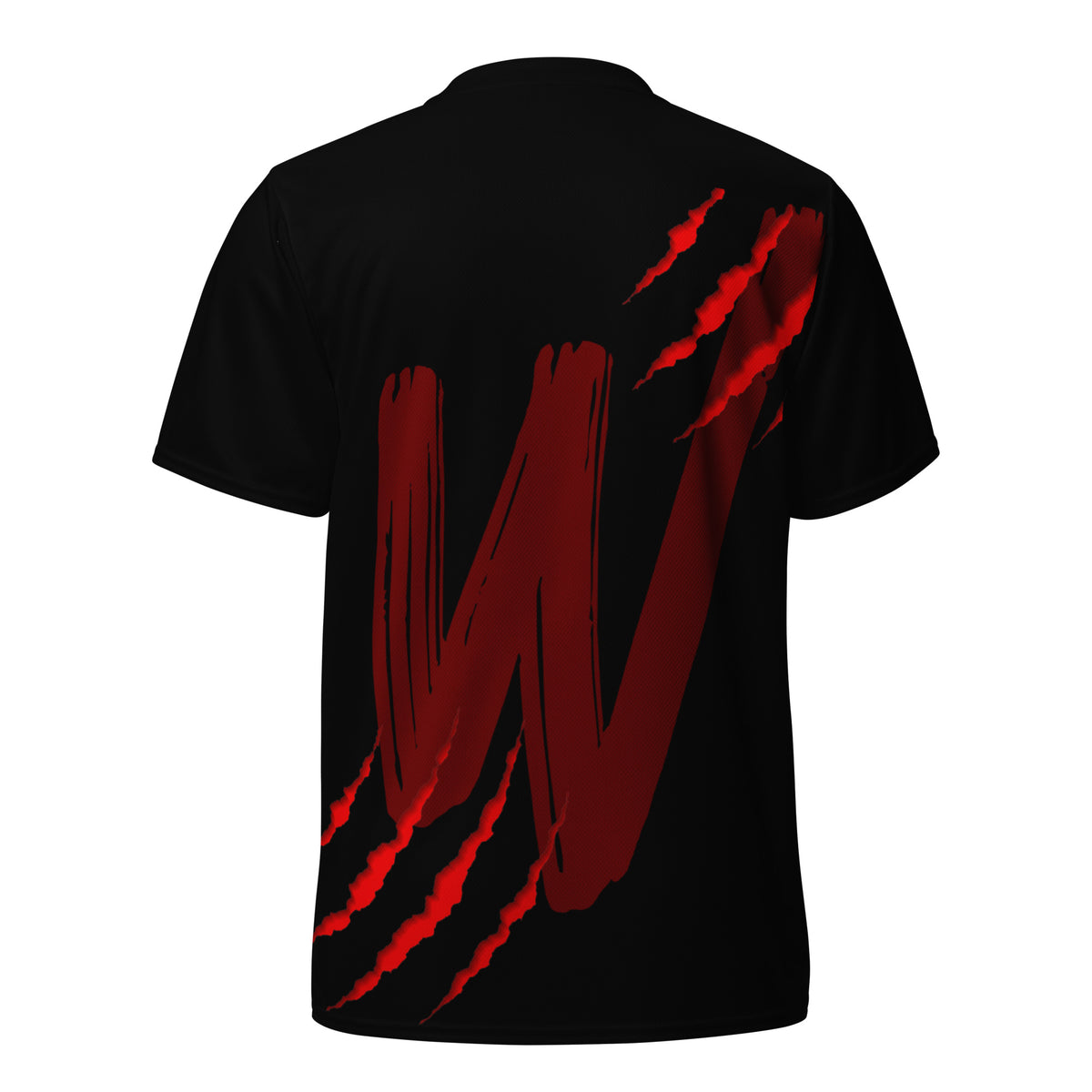 Unisex black T-Shirt red "W" sports jersey