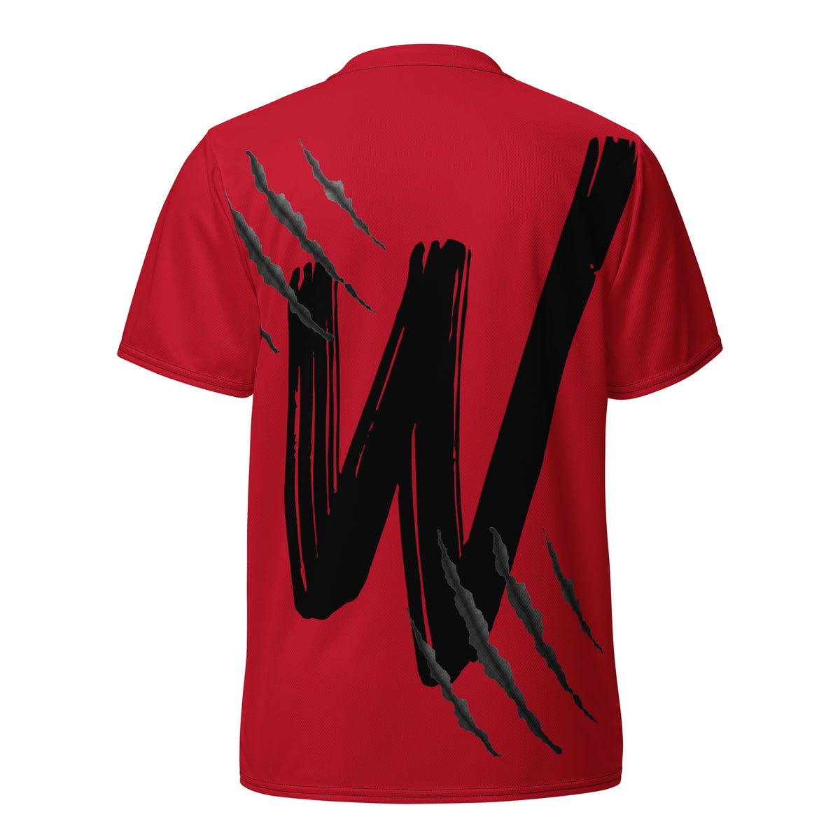 Unisex red T-Shirt black "W" sports jersey