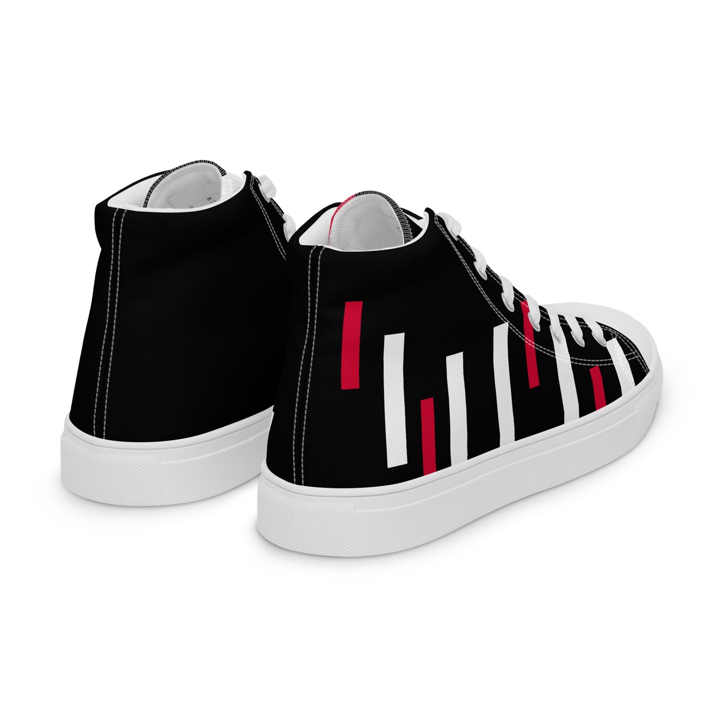 Black Womens White Bottoms High Tops